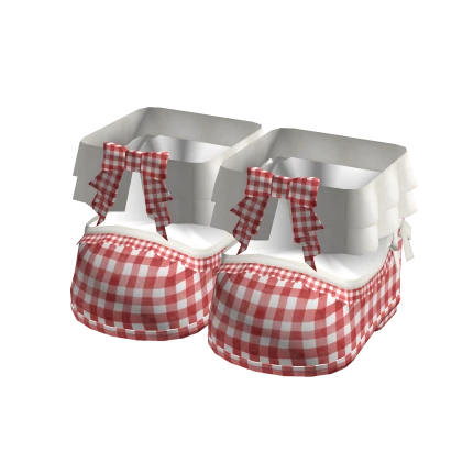 🤍 igari dolly cottage frilly plaid shoes red