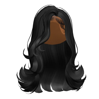 Black Swoopy Curly Hair with Slayed Edges [Tone 3]