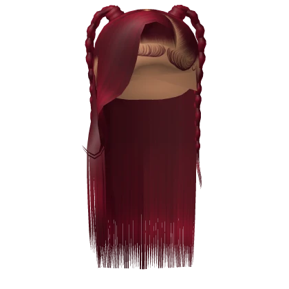 ⚜️• Side Part W/ Braids (Burgundy)