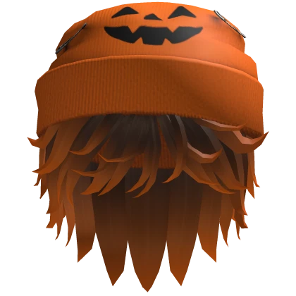Halloween Boy Hair w/ Pumpkin Beanie