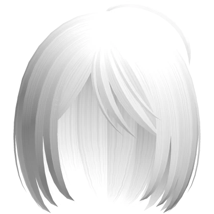 🤍 short anime bob ahoge hair white