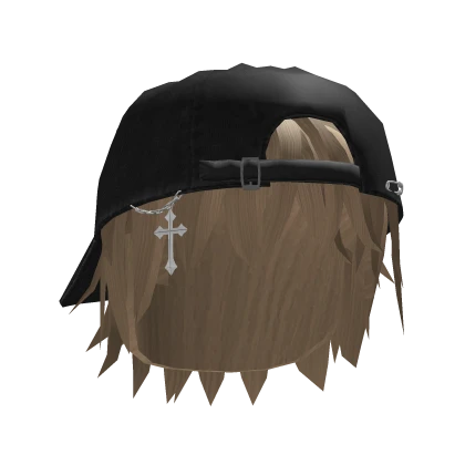 Blonde Messy Anime Boy Hair w/ Y2K Distressed Hat