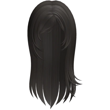 ♡ : long windy hair with side swept bangs brown