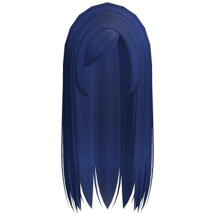 ☆ y2k straight gyaru emo side part blue