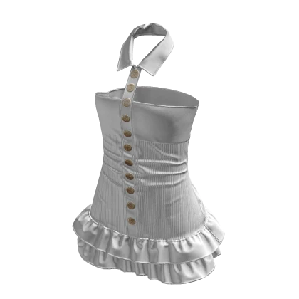 Gal Collar Mini Dress (White)