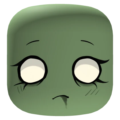 Cute Zombie Face with Glowing Eyes - Green