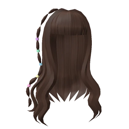 Y2K Long Pastel Beaded Hair in Brown