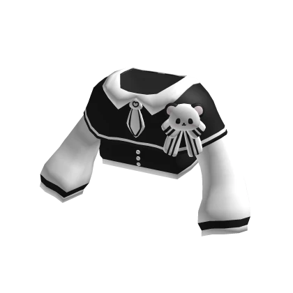 ୨♡୧ cozy black panda school uniform