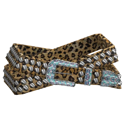 leopard rhinestone belt