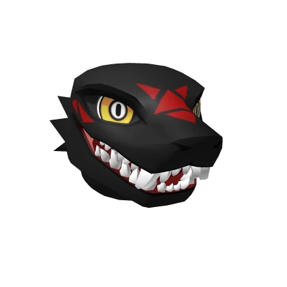 Black Digital Dragon Angry Head 