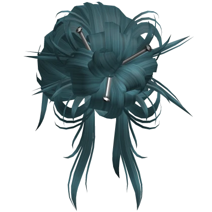 Aquatic Teal Blue Messy Hair Bun