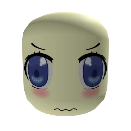(Pale yellow) Cutesy tsundere angry anime face