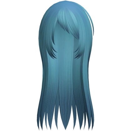 long straight emo scene bangs hair light blue