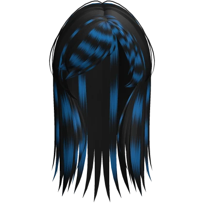 Blue & Black Raccoon Messy Spikey Punk Scene Hair