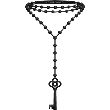 3.0 Black Rosary Bead Key Necklace