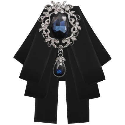 Black Jabot Neck Decoration Blue Gem [1.0]