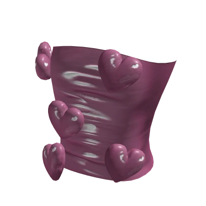 Y2K Leather Heart Tube Top Pink