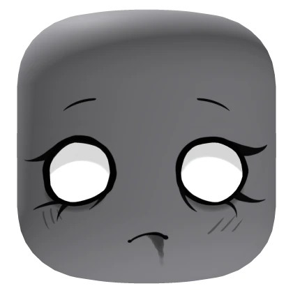 Cute Zombie Face with Glowing Eyes - Grey