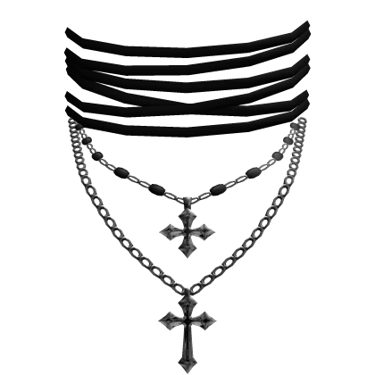 gothic layered necklaces black 3.0