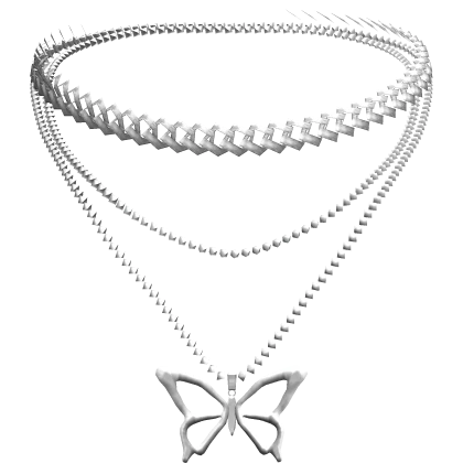 Silver Butterfly Cuban Chain Necklace
