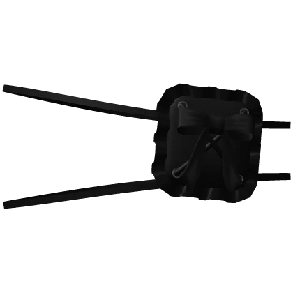 gothic ruffled laced bow eye patch in full black