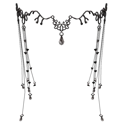 Black Onyx Dark Fairy Elf Head Chain Tiara