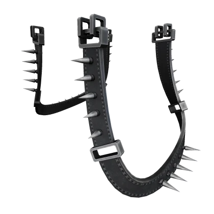 [1.0] Y2k Metallic Black Spike Suspender (Waist)