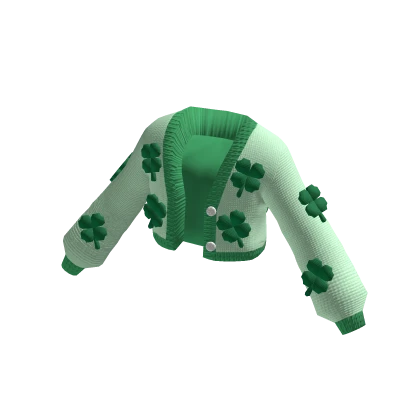 🍀 Cute Oversized Cropped Clover Cardigan