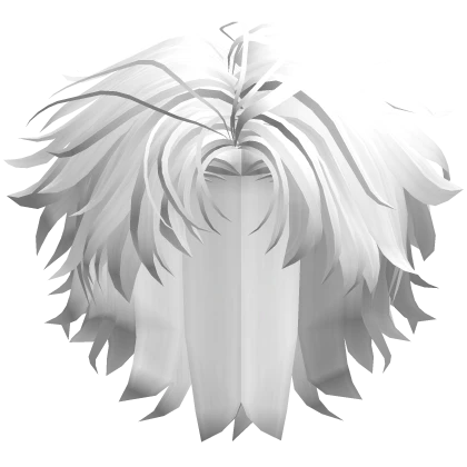 White - Anime Male Messy Mullet Hair (Short)