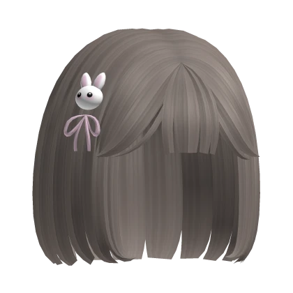 ♡ :  kawaii short hair w bunny hair clips ash