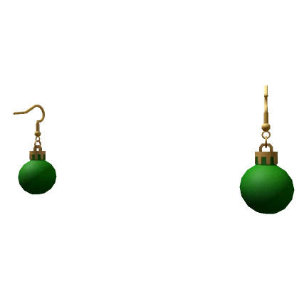 Green Christmas Ornament Earrings