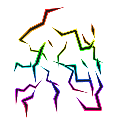 Cartoony Rainbow Lightning Aura