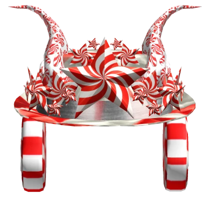 Peppermint Candy Cane Christmas Fedora Crown Horns