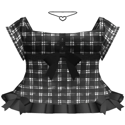 🤍 pretty in plaid frilly dollette dress black