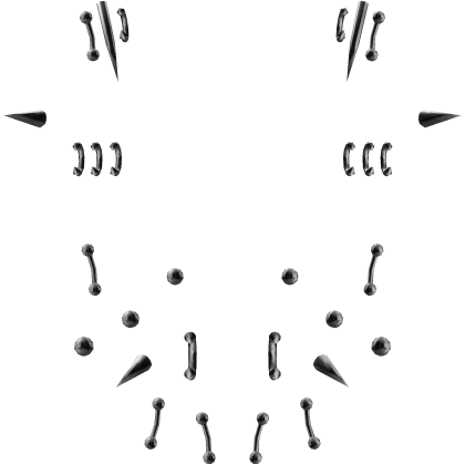 Silver Emo Piercings Freestyle Set v2