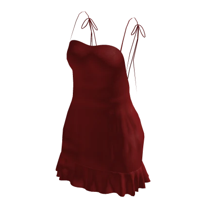 ♡ Y2K Red Eelegant Silk Ruffled Dress