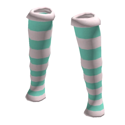 Teal and White Stripe Leg Warmers