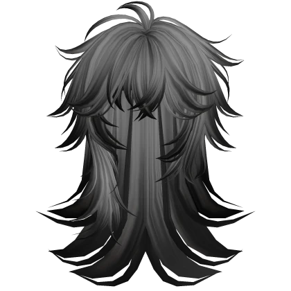 Asymmetrical Anime Hair (Grey Black Ombre)