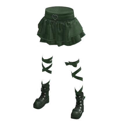Y2k Skirt OutFit (Green)