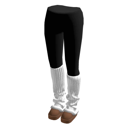 Leggings w/ Leg Warmers + Fluffy Slippers