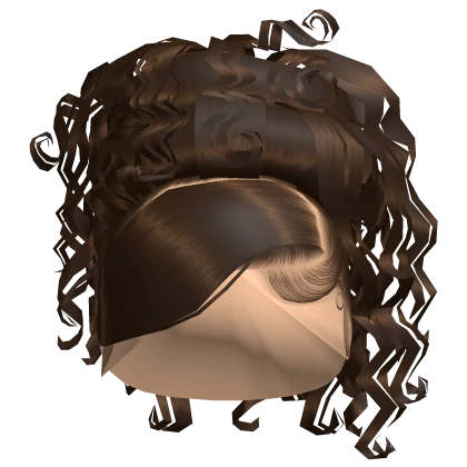☆ Brown Messy Curly Updo