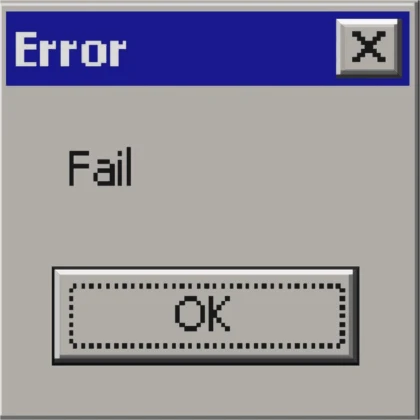 Frutiger Aero Emo Failure Error Screen