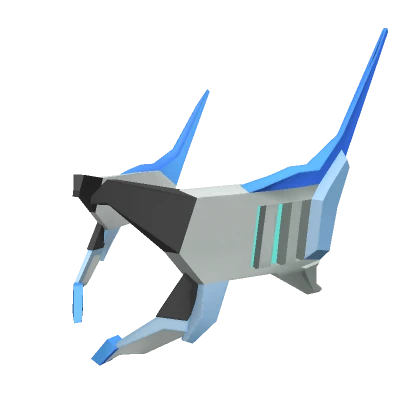 Blue Cyber Y2K Mecha Headpiece