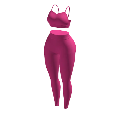 Gym Outfit Pink Baddie Skinny Leggings Top Y2K