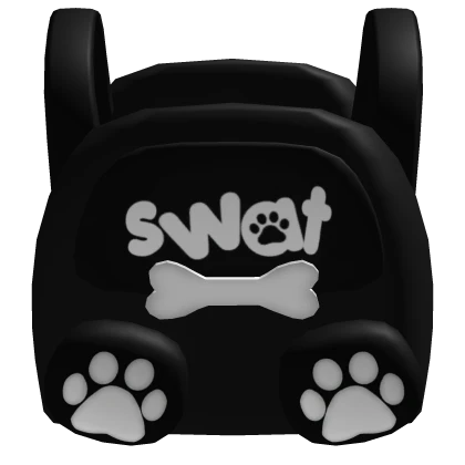 ♡ cute kawaii black puppy swat vest 