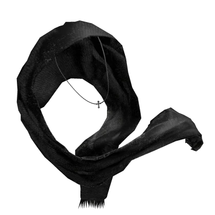 Black Long Hood Scarf w/ Cross
