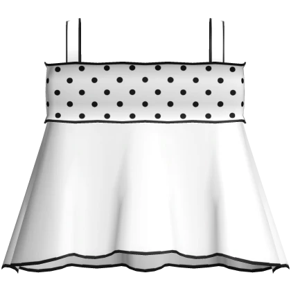 White Polka Dot Babydoll Top
