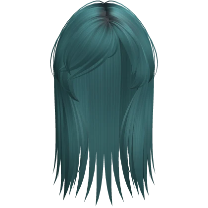 Dark Teal Messy Emo Spikey Punk Scene Hair