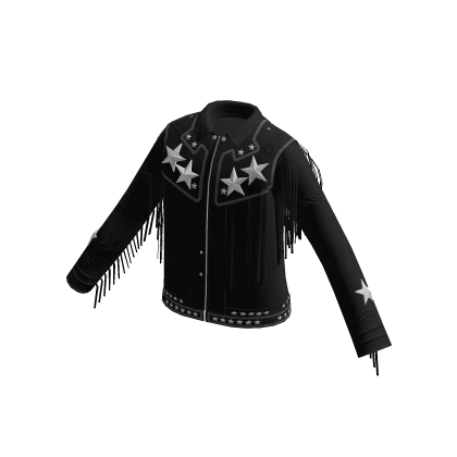 Cowboy Suede Fringe Jacket in Black