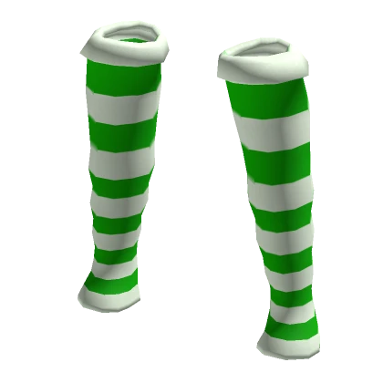 Green and White Stripe Leg Warmers